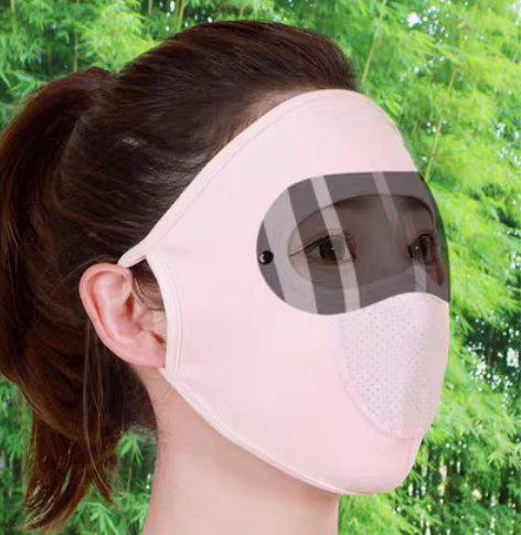 包邮新款护目防晒面罩夏季薄款冰丝全脸防护罩...