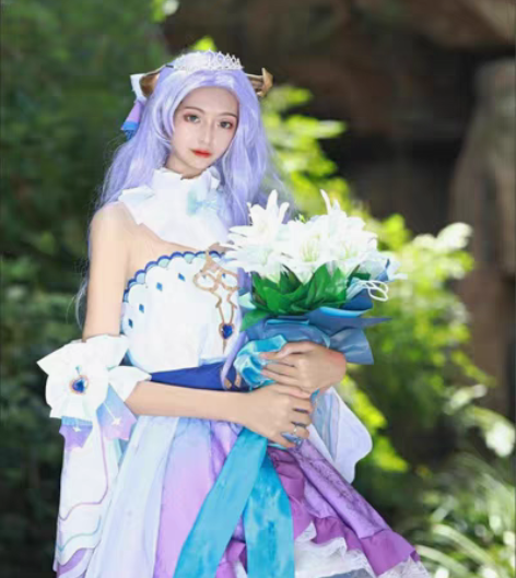 包邮王者荣耀cos服婚礼皮肤大乔挚爱花嫁孙...