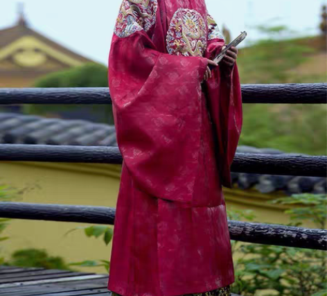 【出租】重回汉唐凤求凰原创明制圆领袍婚服正...