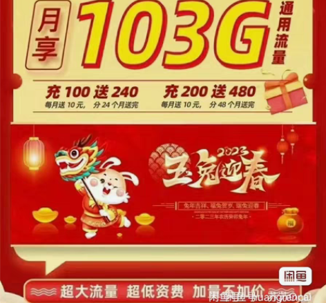 广东联通不换号改30元103g流量+100...