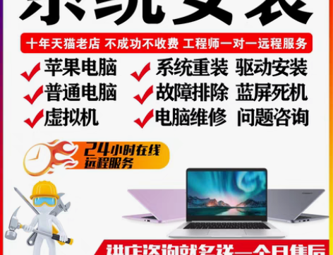 包邮远程安装 电脑维修做系统重装win10...