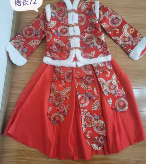 包邮全新安妮优儿170码秋冬汉服连衣裙，加...