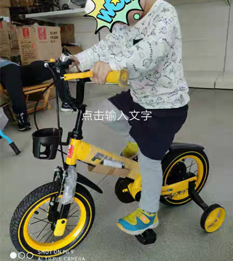 包邮德国荟智8成新自行车带辅助轮14寸，厂...