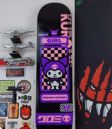 包邮库洛米girl滑板专业滑板 整套齐全帮...