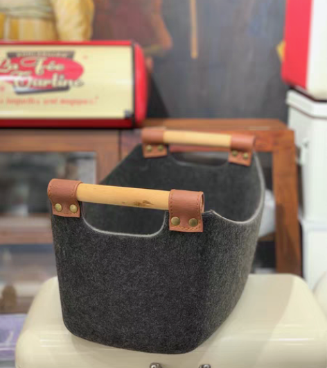 包邮树可坚硬的桌面船型收纳篮家用毛毡长方形...