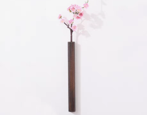 转卖烧桐木实木壁挂花插 日式创意水培插花器...