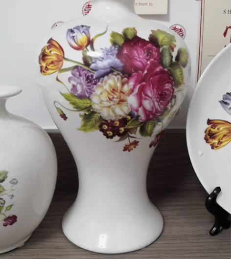 景德镇陶瓷小花瓶客厅插花干花家居酒柜中式装...