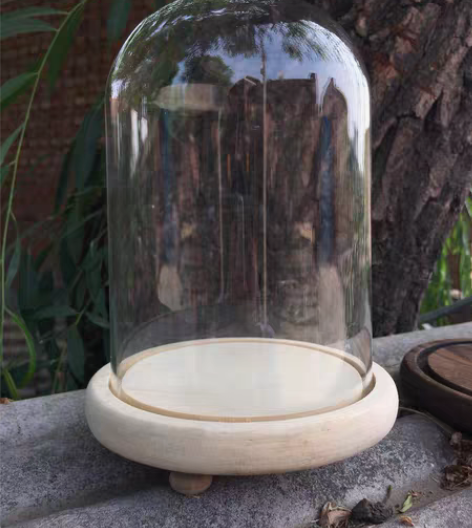 包邮圆形玻璃罩防尘罩永生花罩手办防尘罩工艺...