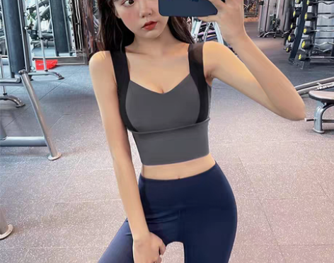 转卖定制款运动内衣女防震聚拢收副乳瑜伽背心...