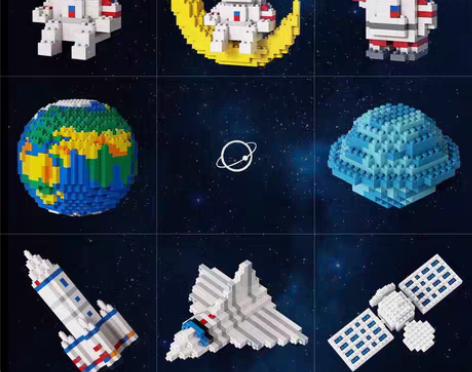 包邮流浪地球宇航员微积木太空人微型颗粒拼装...