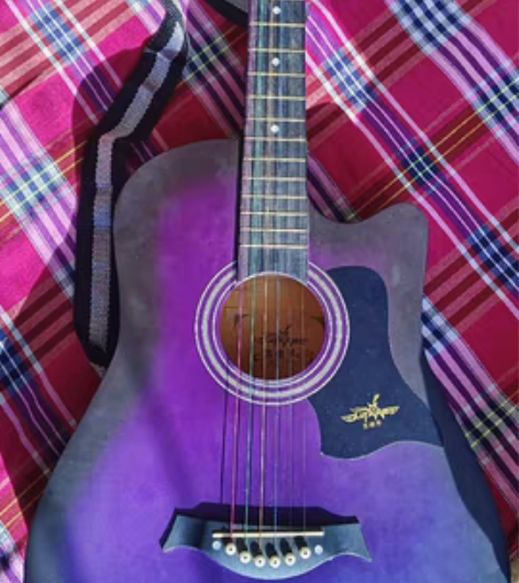 二手吉他，适合新手，有自学手册和套弦，片擦...