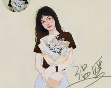 包邮约稿人像转手绘漫画头像定制 基础价13...