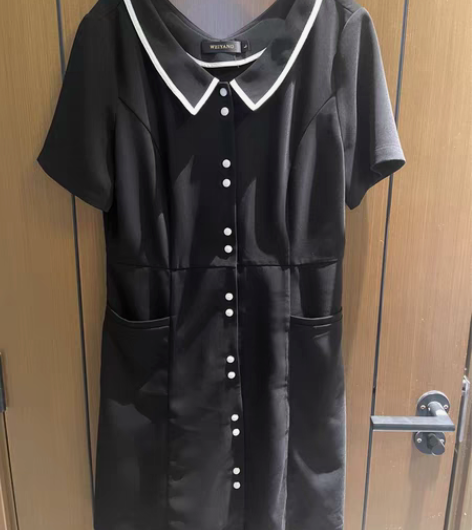 转卖包邮，未央定制 优雅短袖连衣裙，他家衣...