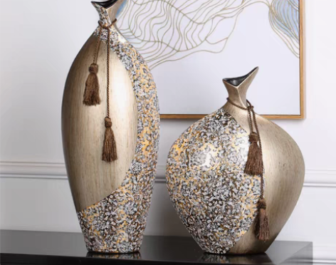 转卖欧式轻奢陶瓷贴花花瓶摆件美式客厅电视柜...