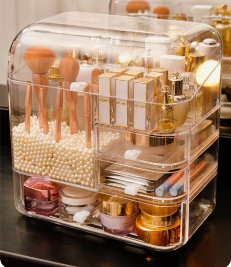 网红化妆品收纳盒 女生宿舍桌面亚克力防尘 ...