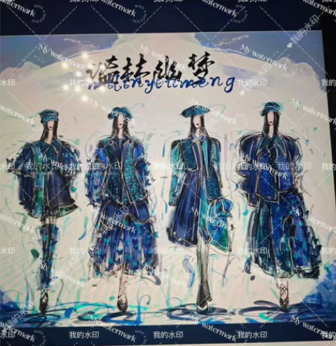 代画服装手绘、PS效果图，款式图，设计说明...