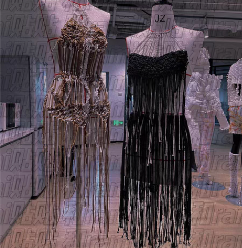 macrame编织纯手工面料改造再造服装设...