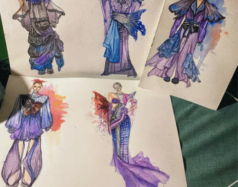 服装款式效果图代画 可接单约稿 可改画 设...