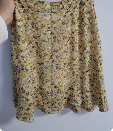 包邮高腰荷叶边小A裙，雪纺面料，有防走光安...