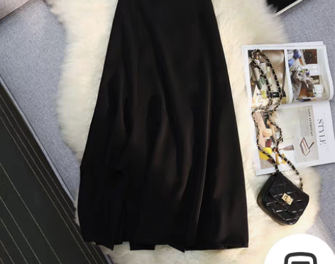 转卖轻熟风大摆不规则垂感抗皱半身裙女202...