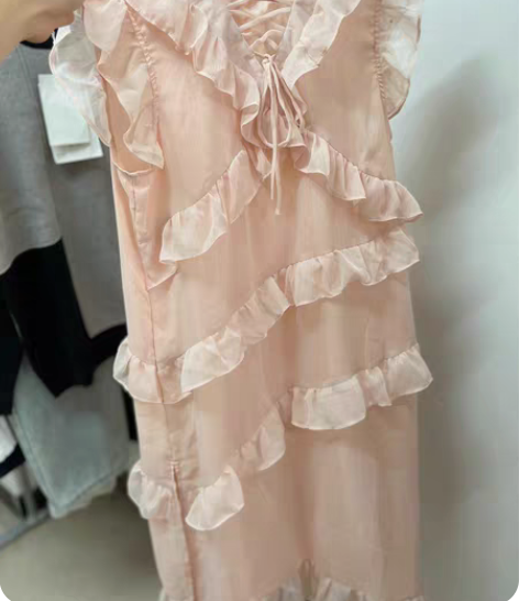 包邮法式浪漫假日温柔蛋糕裙女2022夏季新...