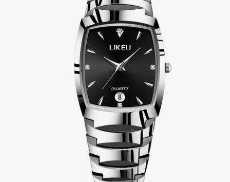 转卖钨钢色手表男防水石英方形商务男士手表学...