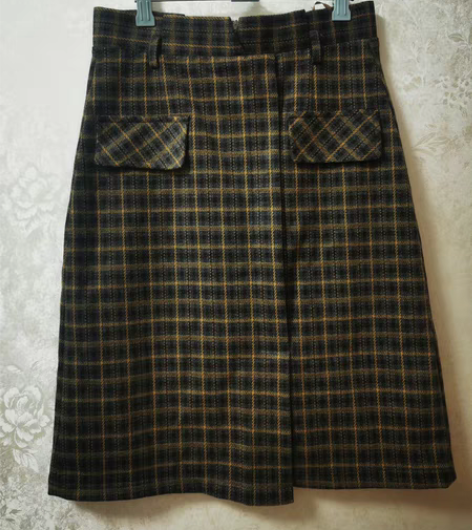 转卖花苞半身裙，蓝黄格子，腰围72 臀围9...