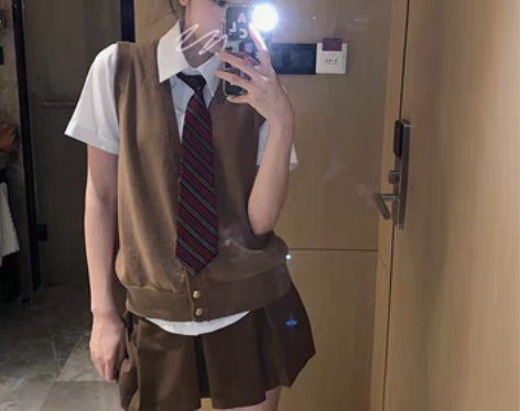 转卖学院风套装英伦风日系韩国校服领带马甲短...