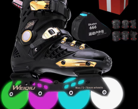 转卖溜冰鞋成人专业平花轮滑鞋男女生花式滑冰...