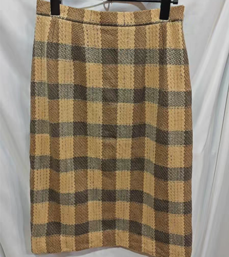 包邮vintage 毛半裙百褶裙子复古港风...