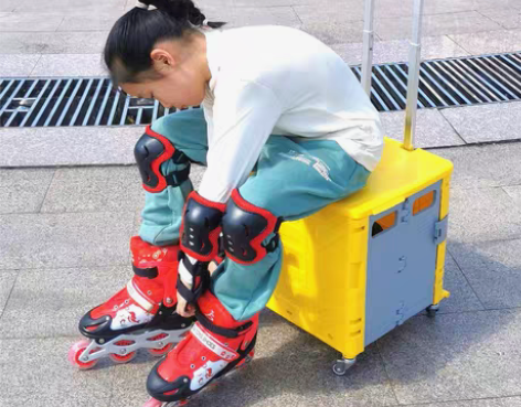 转卖轮滑鞋收纳箱溜冰鞋拉杆箱儿童滑冰鞋折叠...