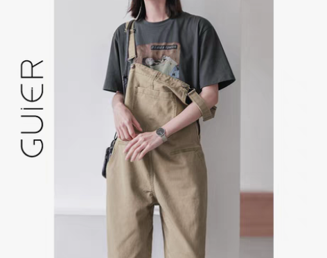 转卖「GUIER」牛仔背带裤女韩版宽松牛仔...