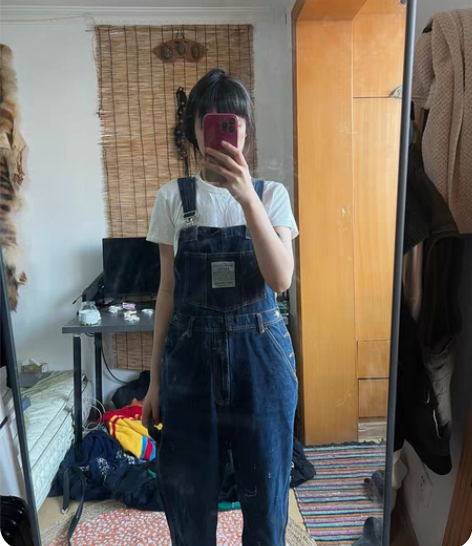 古着美式复古背带裤 感兴趣的话点“我想要”...