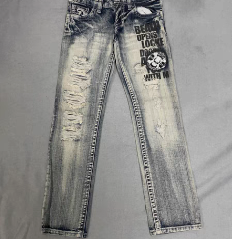 包邮小腰 复古 水洗 磨砂 破洞 个性 无...