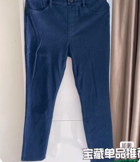 包邮优衣库女装高弹力高腰牛仔紧身长裤铅笔裤...