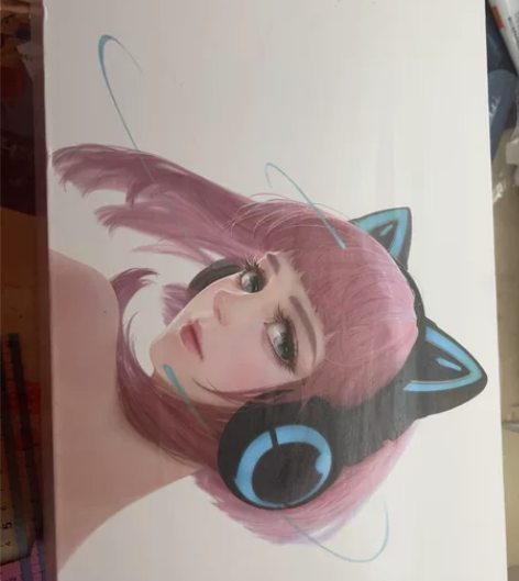 妖物猫耳耳机头戴式3G蓝色仅拆封 99新九...