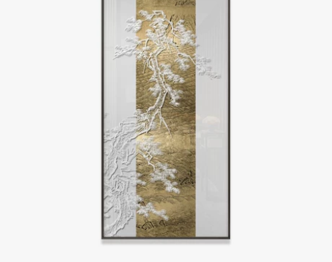 新中式浮雕装饰画软装样板房酒店别墅禅意多联...