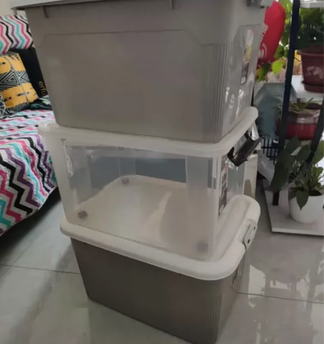 禧天龙收纳箱55L，  35元一个，两个灰...