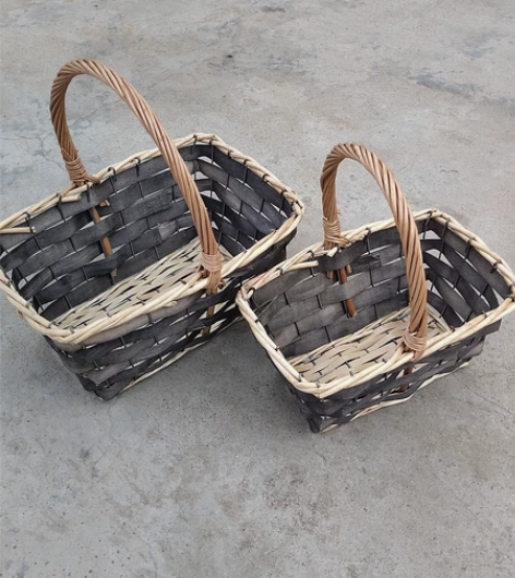 柳编收纳篮 手提篮 野餐篮 藤编收纳篮 小...