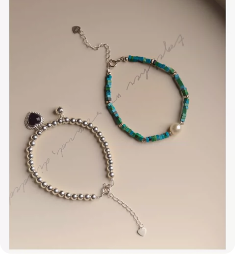 ?「挪威的森林」原创天然巴洛克珍珠绿松石纯...