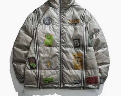 白鸭绒面包羽绒服男ins冬季工装机能潮牌设...