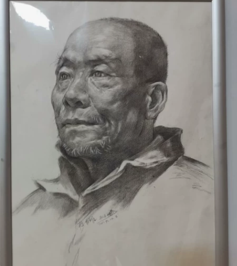素描画 老人头像 康颂素描纸 尺寸4开  ...