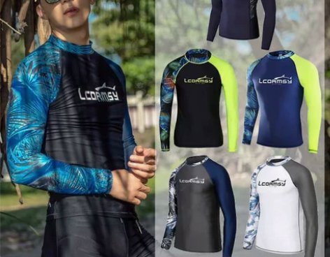 （亏本出售）新款分体泳衣套装长袖宽松上衣五...