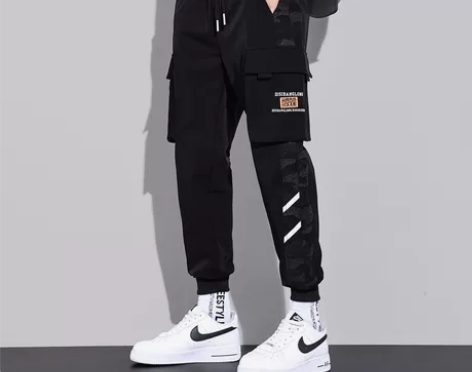 【春季新款】男士九分工装裤韩版修身束脚裤宽...