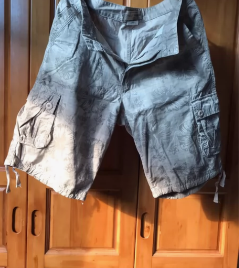 夏季男款 帅气 清爽工装侧兜多口袋短裤 花...