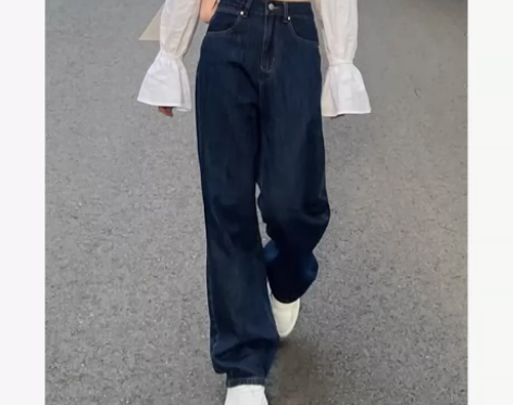 出复古宽松拖地阔腿裤 m码 裤长 108 ...