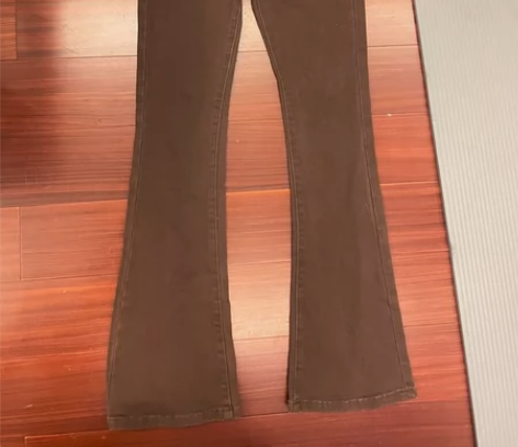复古棕 超长辣妹喇叭裤S码，全新没穿过！ ...