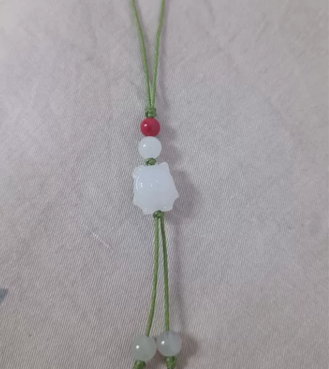 挂绳 DIY 成色很新 红色朱砂 5mm ...