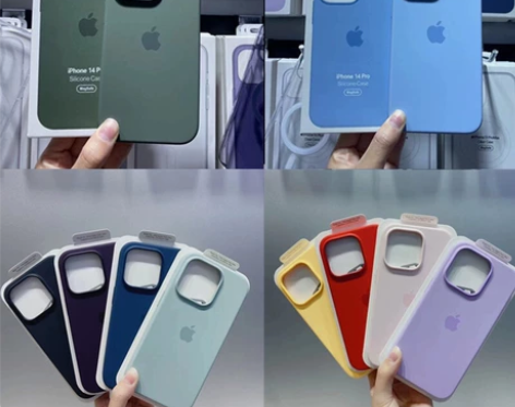 橄榄绿色苹果14promax液态硅胶磁吸手...