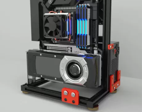 开放机箱机架电脑atx大板铝合金创意个性台...